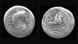 L. Titurius L.f. Sabinus, Denarius, Victory in Biga Reverse